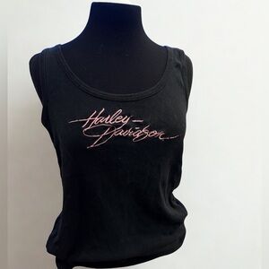 Harley-Davidson Black Tank with Pink Script Logo